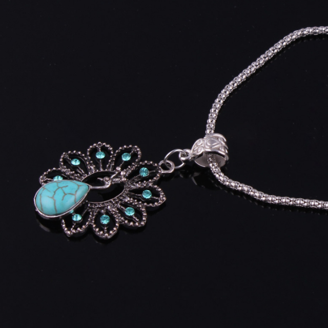 Ethnic Silver Turquoise Necklace