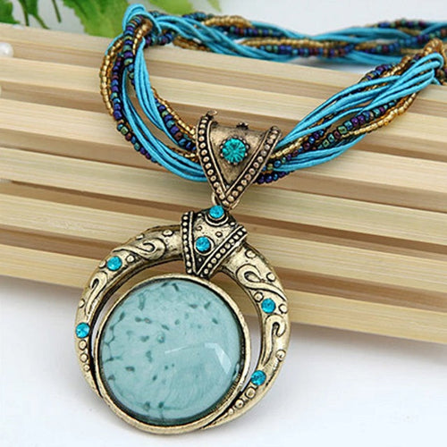 Blue Ethnic Necklace