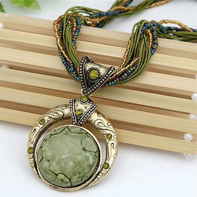 Green Ethnic Necklace