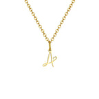 Women's necklace with initial letter and heart pendant a