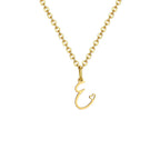 Women's necklace with initial letter and heart pendant