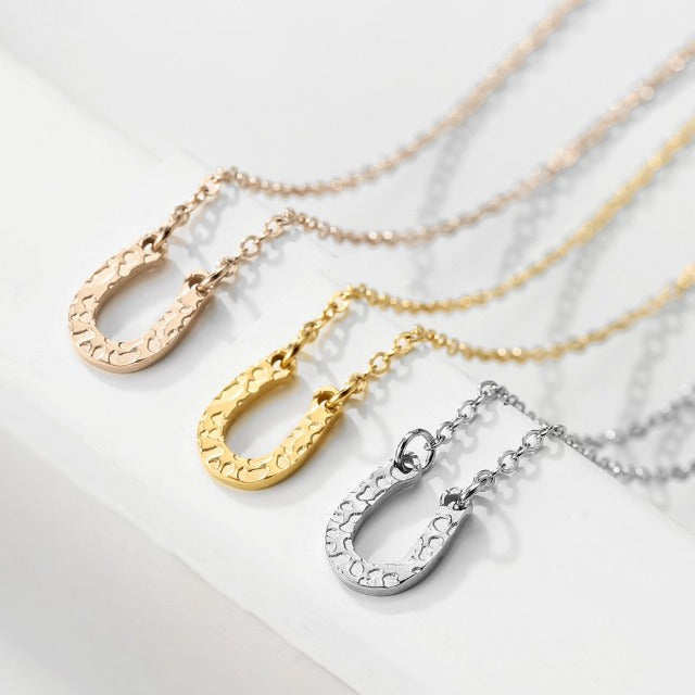 Horseshoe Iron Necklace Lucky Pendant Horseshoe