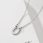 Horseshoe Iron Necklace Lucky Pendant Horseshoe silver