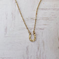 Horseshoe Iron Necklace Lucky Pendant Horseshoe gold