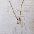 Horseshoe Iron Necklace Lucky Pendant Horseshoe gold