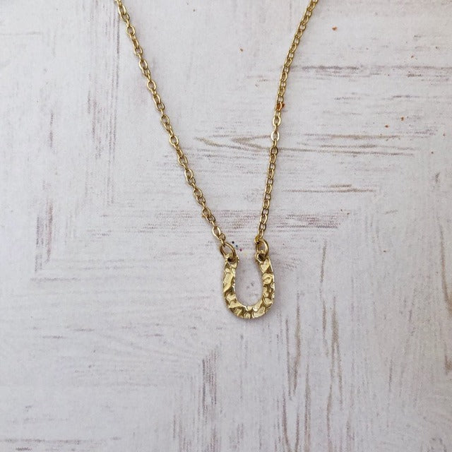 Horseshoe Iron Necklace Lucky Pendant Horseshoe gold