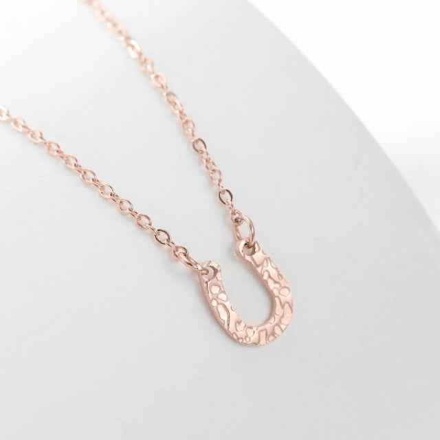 Horseshoe Iron Necklace Lucky Pendant Horseshoe rose gold