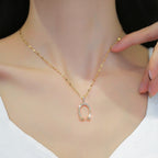 Iron Horseshoe Necklace Lucky Horseshoe Pendant