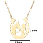 Iron Horseshoe Necklace Lucky Horseshoe Pendant Silver
