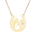 Iron Horseshoe Necklace Lucky Horseshoe Pendant Silver
