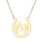 Iron Horseshoe Necklace Lucky Horseshoe Pendant Silver