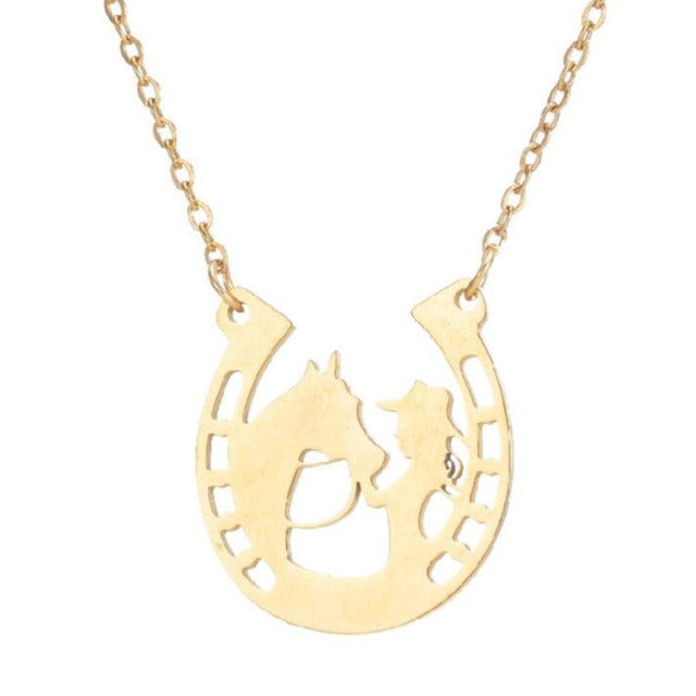 Iron Horseshoe Necklace Lucky Horseshoe Pendant Silver