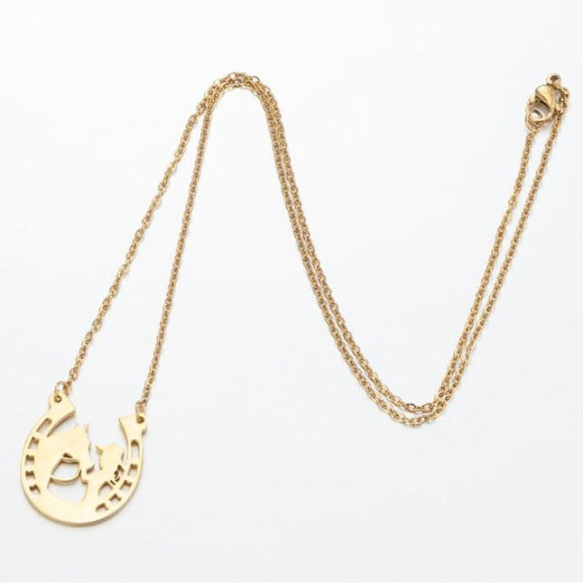 Iron Horseshoe Necklace Lucky Horseshoe Pendant Silver