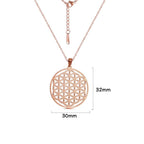 Flower of Life Necklace Beads Pendant Mandala Men Women Dawapara rose gold