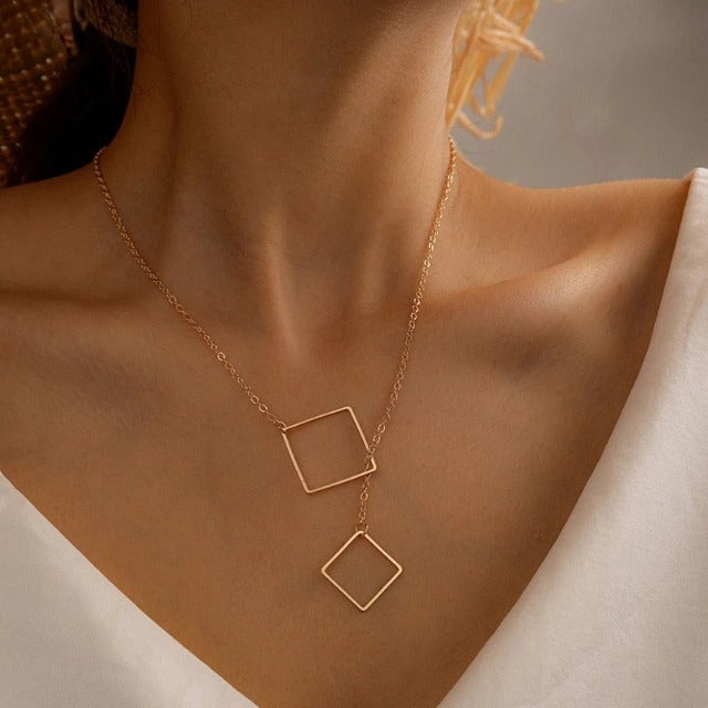 Geometric Necklace Women gold