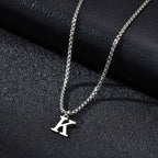 Men's necklace with K initial pendant