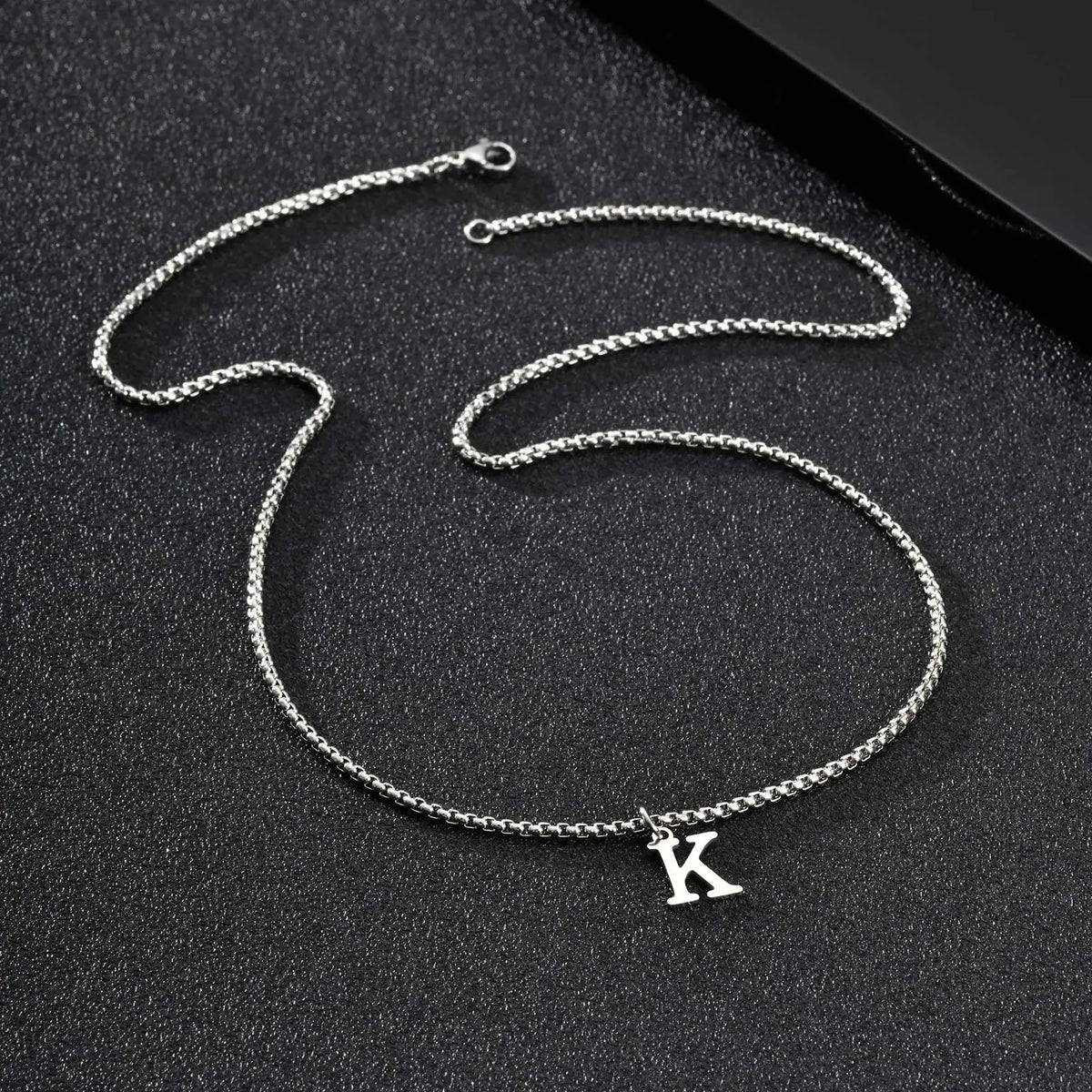 Men's necklace with initial pendant