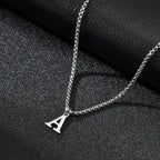 Men's necklace with A initial pendant