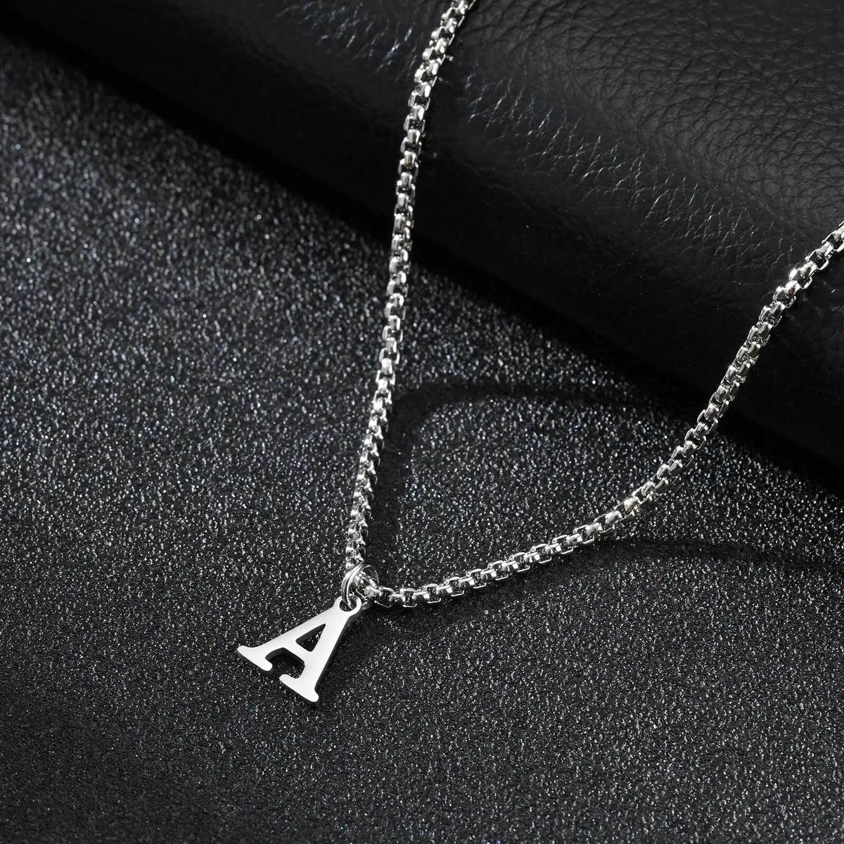 Men's necklace with A initial pendant