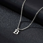 Men's necklace with B initial pendant