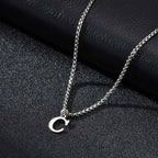 Men's necklace with C initial pendant