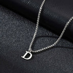 Men's necklace with D initial pendant