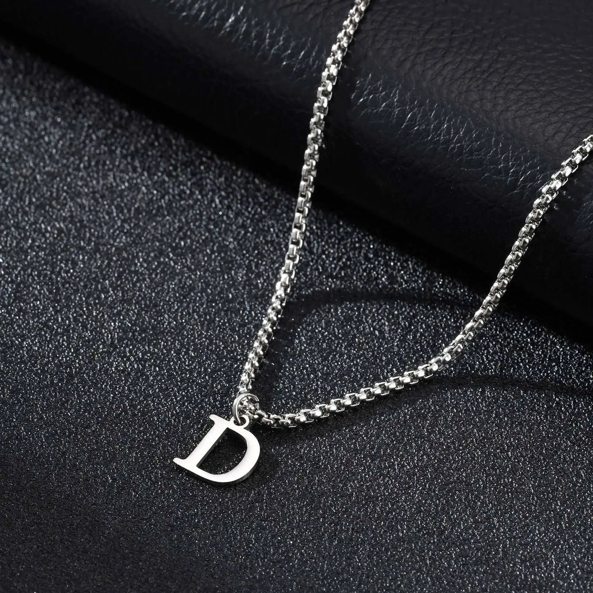 Men's necklace with D initial pendant