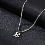 Men's necklace with E initial pendant