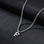 Men's necklace with F initial pendant