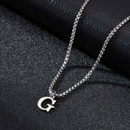 Men's necklace with G initial pendant