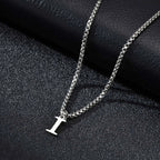 Men's necklace with I initial pendant