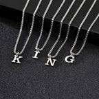 Men's necklace with K initial pendant