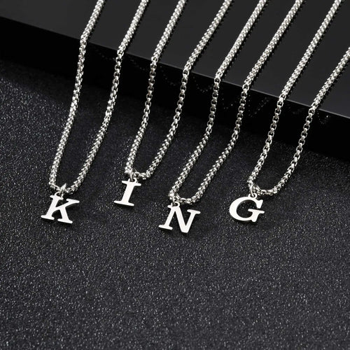 Men's necklace with K initial pendant