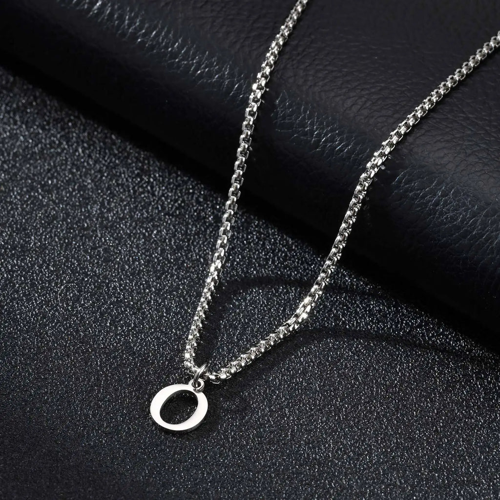 Men's necklace with O initial pendant