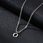 Men's necklace with O initial pendant