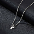 Men's necklace with P initial pendant