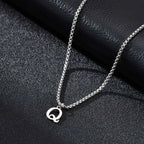Men's necklace with Q initial pendant