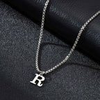 Men's necklace with R initial pendant