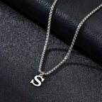 Men's necklace with S initial pendant
