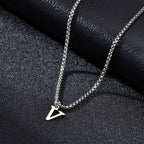 Men's necklace with V initial pendant