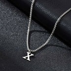 Men's necklace with X initial pendant