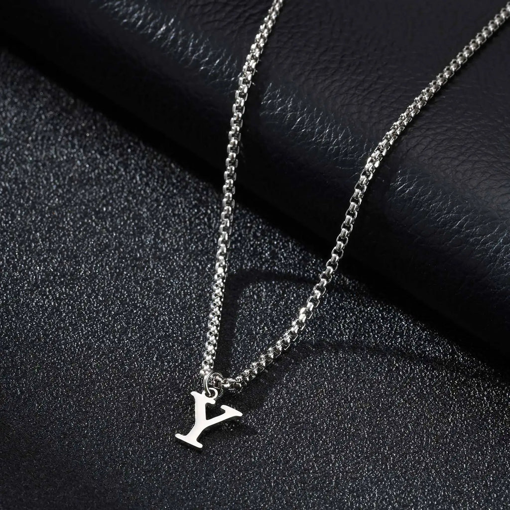 Men's necklace with Y initial pendant