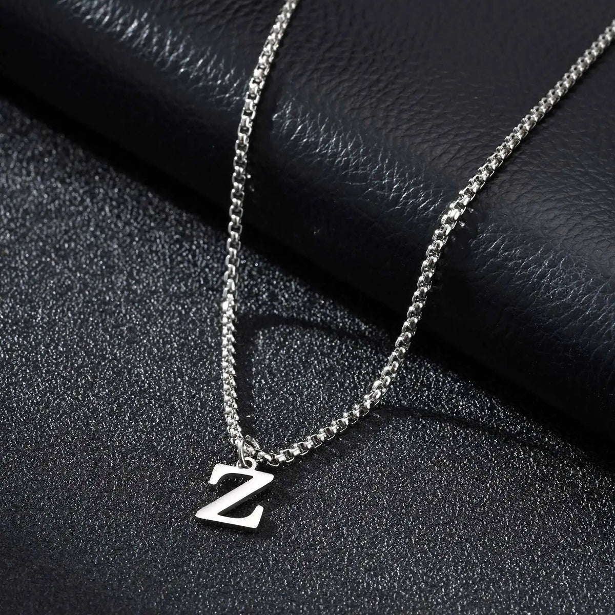 Men's necklace with Z initial pendant