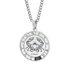 Horoscope Necklace Zodiac Constellation Pendant Silver Cancer