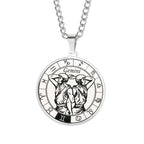 Horoscope Necklace Zodiac Constellation Pendant Silver Gemini