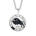 Horoscope Necklace Zodiac Constellation Pendant Silver Taurus