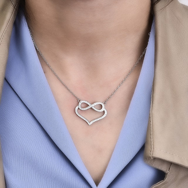 Silver Infinity Heart Necklace