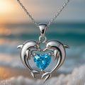 Timeless necklace with a double dolphin pendant