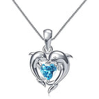 Timeless necklace with a double dolphin pendant
