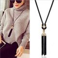 Long necklace with knot pendant for women